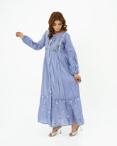 Luxury Lilac Embroidered Lawn Maxi – Premium Pintuck Detailed Modest Summer Dress | Ready-to-Wear