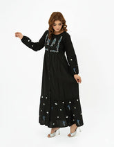 Luxury Black Embroidered Lawn Maxi – Premium Pintuck Detailed Modest Summer Dress | Ready-to-Wear